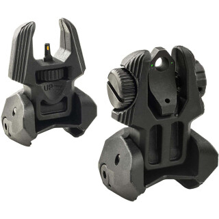 Meprolight FRBS Self Illuminated Flip Backup Sights 2 Dot Rear / Orange Hyper Bright Front Black