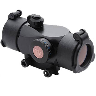 TRUGLO Triton 30mm Tri Color Red Dot Sight 5 MOA Red, Green or Blue Center Dot Reticle Pressure Switch Flip Up Lens Caps Black