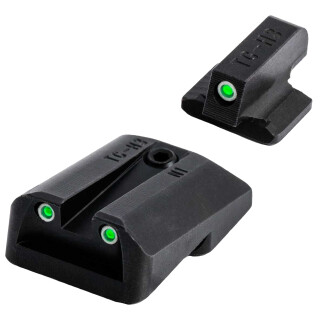 TRUGLO Tritium Pro Night Sight Set Green/White Tritium 3-Dot fits 1911 Novak LoMount .270 Front/.450 Rear Steel Black