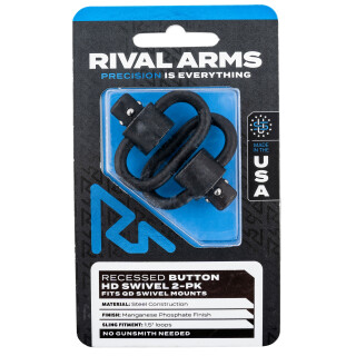 Rival Arms Recessed Button HD QD Sling Swivel Loop 1.5" Sling Loops Steel Construction Black Finish 2 Per Package