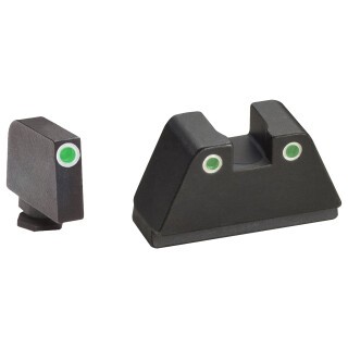 Ameriglo 2XL Tall 3-Dot Sight Set for Glock Green Tritium with White Outline