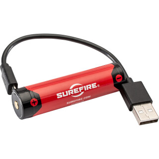 SureFire SF18650B Rechargeable Lithium Ion Battery with Micro-USB Charge Cable