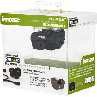 iPROTEC RMLSG RC Green Laser Fits Subcompact Handgun 5mW Rechargeable Rail Mount Black