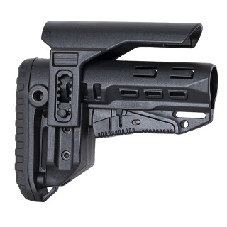 NcSTAR Compact PCP52 Collapsible AR-15 Stock With Adjustable Cheek Piece Fits Mil-Spec Buffer Tubes Polymer Black