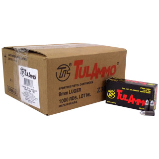 TulAmmo 9mm Luger Ammo 1000 Rounds 115 Grain FMJ