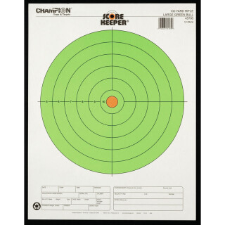 Champion Score Keeper Fluorescent Green Bull Targets, 12 Pack