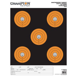 Champion ShotKeeper 5 Large Bullseyes Paper Target 12 Pack