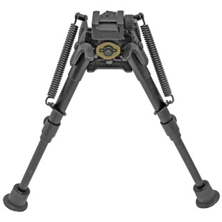 Harris Bipods S-BR2P Bipod 6" to 9" Extendable Quick Deploy Spring Loaded Legs Picatinny Rail Mountable Swivel Anodized Finish Black