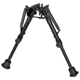 Harris Bipods 1A2-BR2 Bipod 6" to 9" Extendable Quick Deploy Spring Loaded Legs Sling Swivel Stud Mountable Fixed Non Swivel Anodized Finish Black