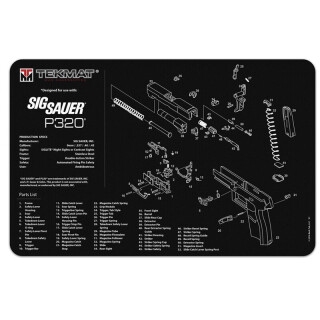 TekMat SIG Sauer P320 Armorer's Bench Mat 11"x17" Fabric/Neoprene Black