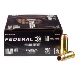 Federal Punch 10mm Auto Ammunition 500 Rounds JHP 200 Grains