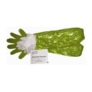 HME Shoulder Length Game Cleaning Gloves with Towelette (4 Pack)