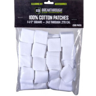 Breakthrough Clean Technologies Square Cotton Patches 1-1/2? .243 to .270 Caliber 50 Pieces