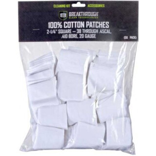 Breakthrough Clean Technologies Square Cotton Patches 2-1/4" .38 to .45 Caliber .410 Bore and 20 Gauge 50 Pieces