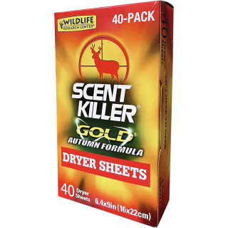 Wildlife Research Center Scent Killer Gold Autumn Dryer Sheets 40 Sheets