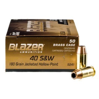 Blazer Brass .40 S&W Ammunition 50 Rounds JHP 180 Grains