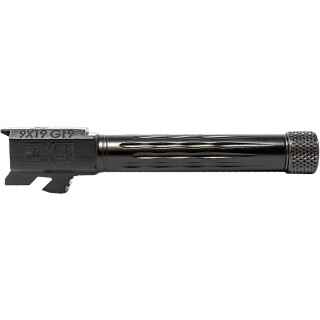 Faxon Drop In Threaded Barrel Fits Glock 19 Models All Generations 9mm Luger 416R Stainless Steel Salt Bath Nitride Black Finish