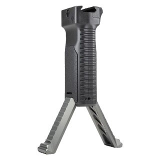 Strike Industries Picatinny Bipod Grip with Aluminum Legs Gray