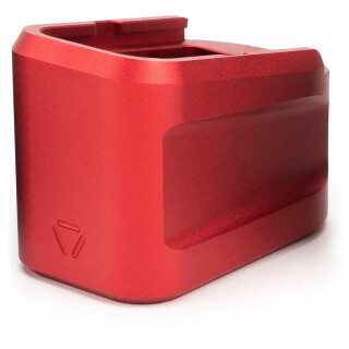 Strike Industries +5 Extended Magazine Plate for Glock 19 Aluminum Red