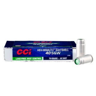 CCI Pest Control .40 S&W Ammunition 10 Rounds #8 Bismuth Shot 78 Grains