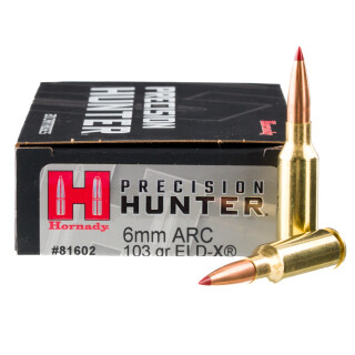 Hornady Precision Hunter 6mm ARC Ammunition 20 Rounds ELD-X 103 Grain