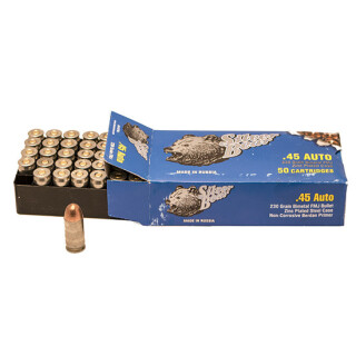 Silver Bear .45ACP Full Metal Jacket Zinc Plated Steel Case, 230 Grain, 886 fps, 500 Rounds AS45FMJ