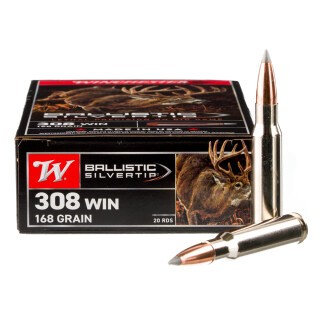 Winchester Ballistic Silvertip .308 Winchester Ammunition 20 Rounds Polymer Tip 168 Grain