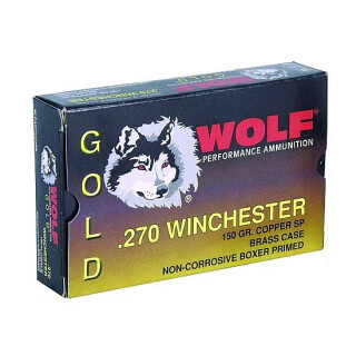 Wolf Gold .270 Winchester Ammunition 20 Rounds 150 Grain Soft Point 2838fps