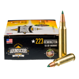 Armscor USA .223 Remington Ammunition 20 Rounds Varmint PT 55 Grain