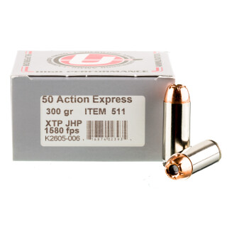 Underwood Ammo .50 AE Ammunition 20 Rounds XTP JHP 300 Grain