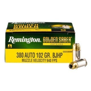 Remington Golden Saber .380 ACP Ammunition 20 Rounds BJHP 102 Grains