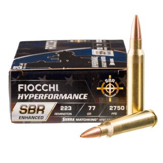 Fiocchi Hyperformance SBR Enhanced .223 Rem Ammunition 200 Rounds HPBT MatchKing 77 Grains