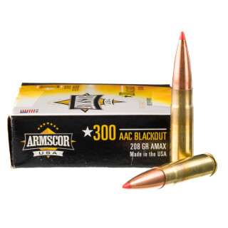 Armscor USA .300 AAC Blackout Ammunition 200 Rounds Hornady AMAX 208 Grains F AC 300AAC-2N