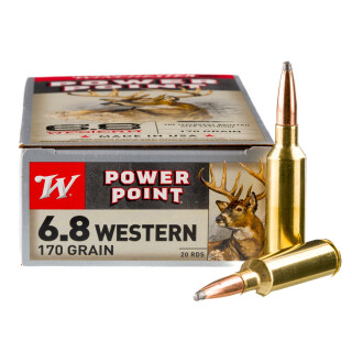 Winchester Power-Point 6.8 Western Ammunition 20 Rounds SP 170 Grain