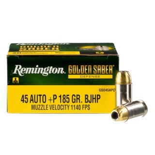 Remington Golden Saber Defense .45 ACP +P Ammunition 20 Rounds BJHP 185 Grains