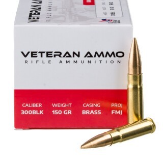 Veteran Ammo .300 AAC Blackout Ammunition 50 Rounds FMJ 150 Grains