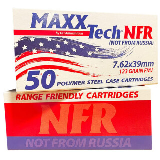 MaxxTech NFR 7.62x39 Ammunition 500 Rounds FMJ 123 Grain