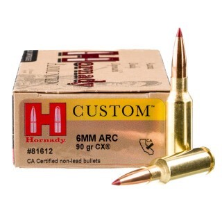 Hornady Custom 6mm ARC Ammunition 20 Rounds CX 90 Grains