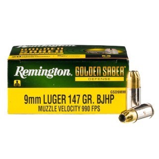 Remington Golden Saber 9mm Luger Ammunition 20 Rounds BJHP 147 Grains