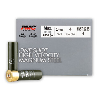 PMC One Shot HV Magnum 12 Gauge Ammunition 25 Rounds 3-1/2" #4 Steel