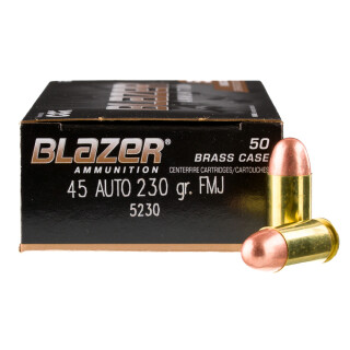 CCI Blazer Brass .45 ACP Ammunition 50 Rounds FMJ 230 Grains 5230