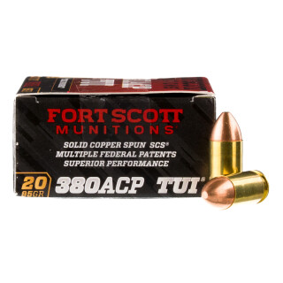Fort Scott Munitions .380 ACP SCS TUI Ammo 20 Rounds 95 Grain