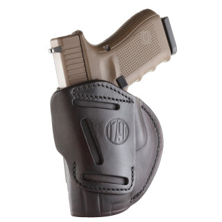 1791 Gunleather 4 Way WH-5 Multi-Fit IWB/OWB Concealment Holster for Full Size/Compact Semi Auto Models Right Hand Draw Leather Signature Brown