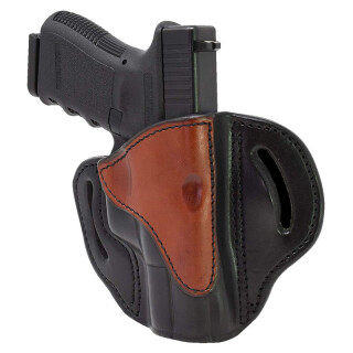 1791 Gunleather Open Top Multi-Fit 2.1 OWB Belt Holster for Sub Compact/Compact/Full Size Semi Auto Models Right Hand Draw Leather Classic Brown