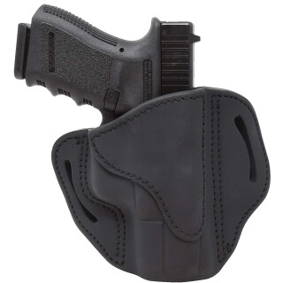 1791 Gunleather Open Top Multi-Fit 2.1 OWB Belt Holster for Sub Compact/Compact/Full Size Semi Auto Models Right Hand Draw Leather Black