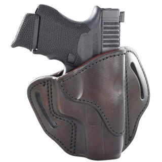 1791 Gunleather Open Top Multi-Fit 2.1 OWB Belt Holster for Sub Compact/Compact/Full Size Semi Auto Models Right Hand Draw Leather Signature Brown