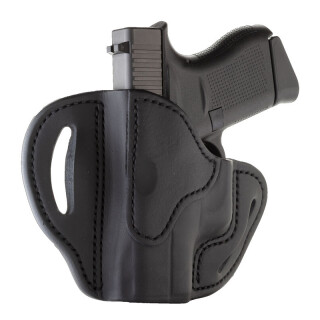 1791 Gunleather Open Top Multi-Fit OWB Belt Holster for Sub Compact Semi Auto Models Left Hand Draw Leather Black