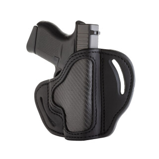1791 Gunleather Project Stealth CF-BHC Multi-Fit OWB Belt Holster for Sub-Compact/Pocket Semi Auto Models Right Hand Draw Carbon Fiber/Leather Black