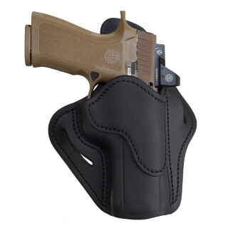 1791 Gunleather Optic Ready Open Top Multi-Fit 2.4 OWB Belt Holster for Full Size Large Frame Semi Auto Models Right Hand Draw Leather Stealth Black