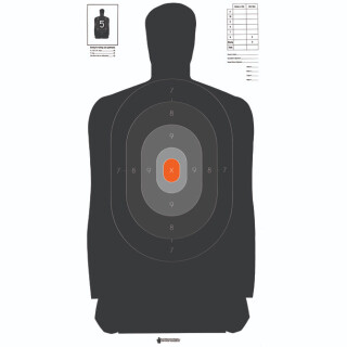 Action Target North Carolina Criminal Justice Academy B-27 Target 23" x 45" Paper Black/Gray/Orange 100 Pack